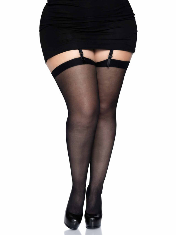 Plus Size Sheer Stocking PLUS SI BLACK