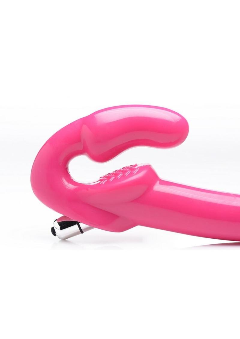 Strap U 7X Revolver Slim Vibrating Strapless Strap-On Dildo - Pink