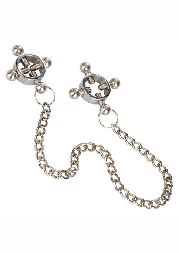 Nipple Grips 4-Point Nipple Press with Chain - Silver