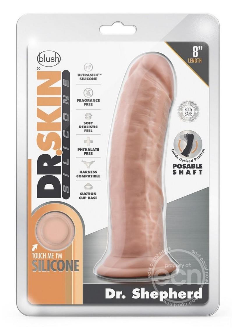 Dr. Skin Platinum Collection Silicone Dr. Shepherd Dildo with Suction Cup 8in