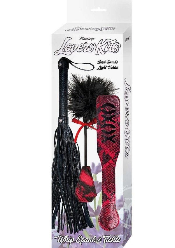 Lovers Kits Whip, Tickle & Paddle - Black/Red