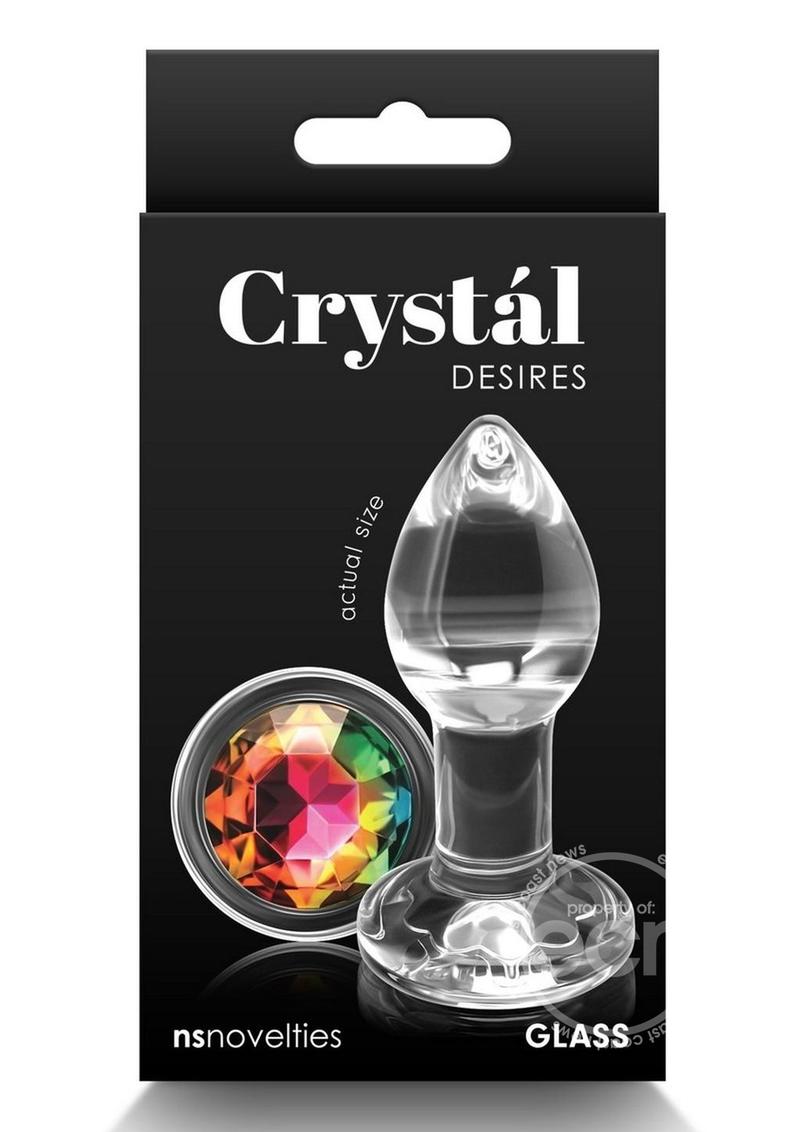 Crystal Desires Red Heart Glass Anal Plugs - Small