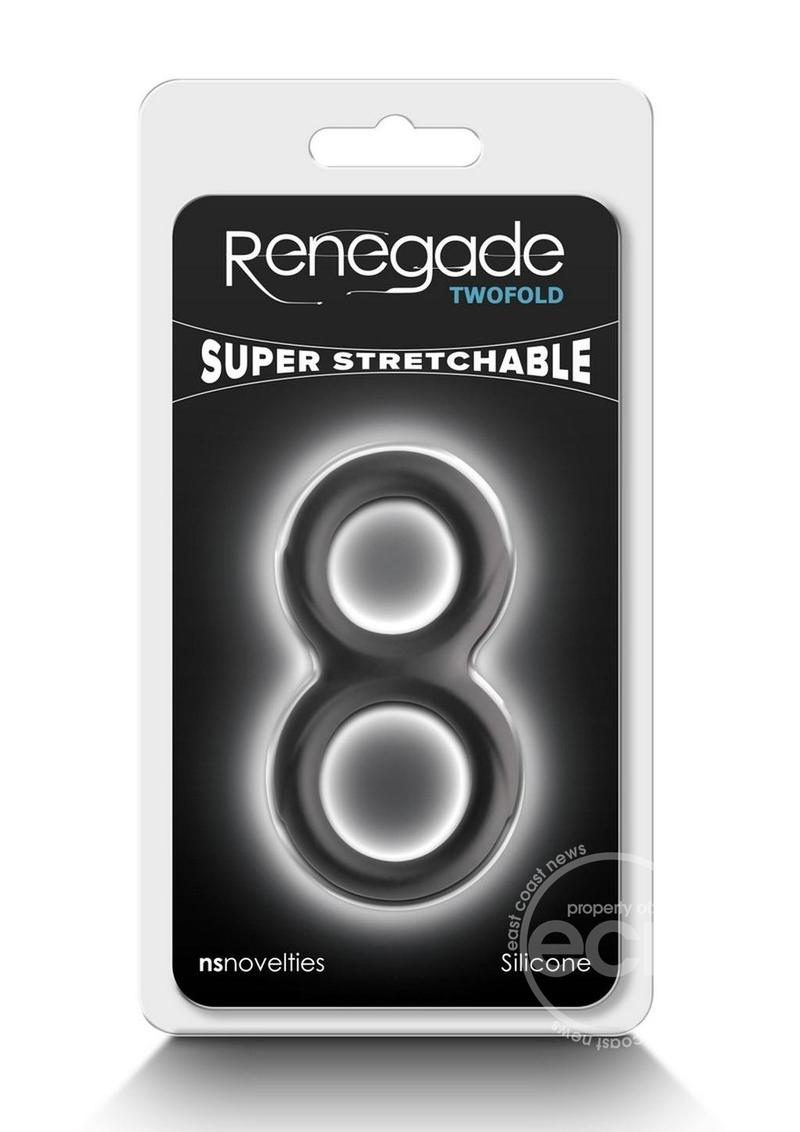 Renegade Twofold Silicone Cock Ring - Black