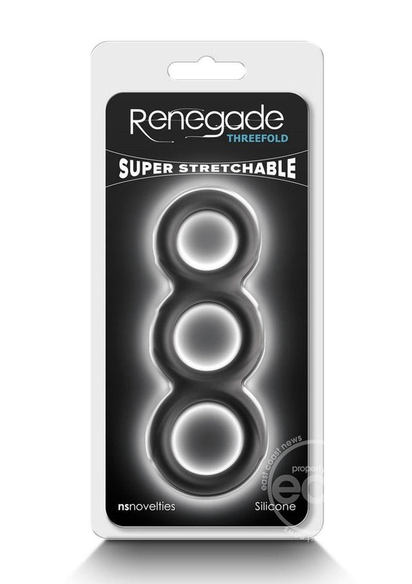 Renegade Threefold Silicone Cock Ring - Black