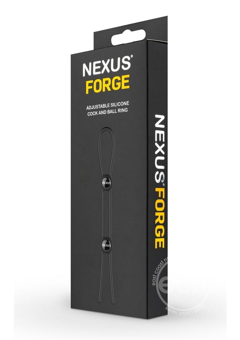 Nexus Forge Double Adjustable Lasso Silicone Cock Ring - Black