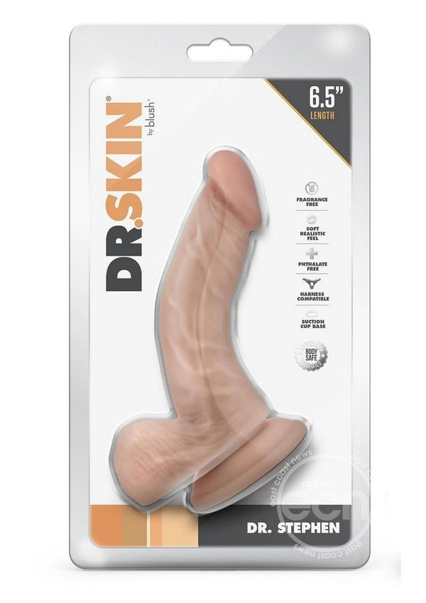 Dr. Skin Dr. Stephen Dildo with Balls and Suction Cup 6.5in - Vanilla