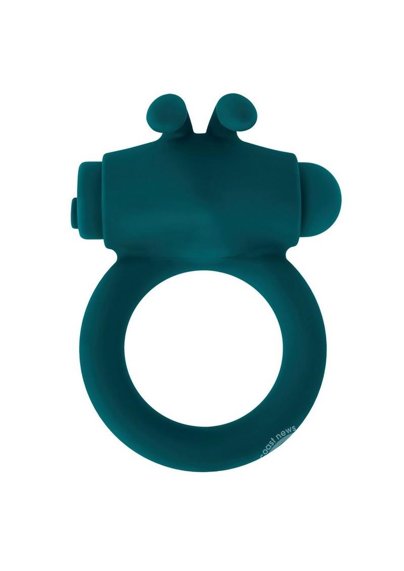 Playboy Bunny Buzzer Rechargeable Silicone Cock Ring - Teal