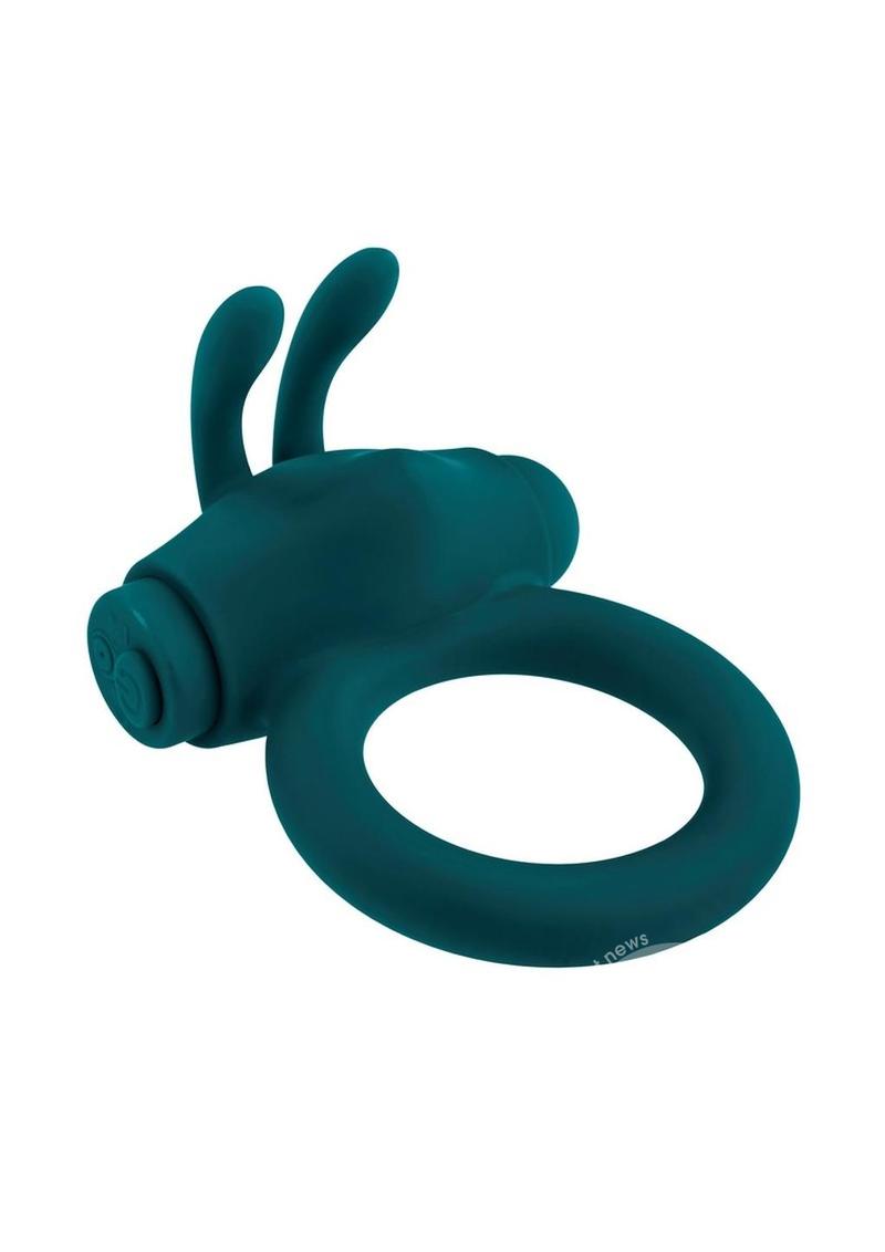 Playboy Bunny Buzzer Rechargeable Silicone Cock Ring - Teal