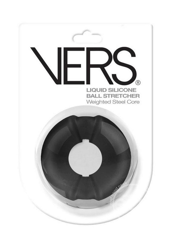 Vers Liquid Silicone Ball Stretcher Weighted Steel Core - Black