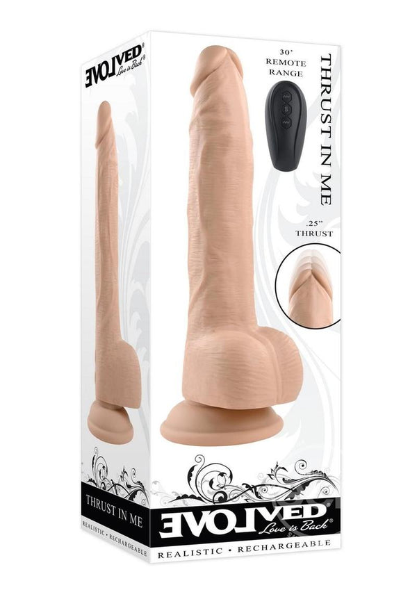 Thrust In Me Rechargeable Silicone Thrusting Vibrating Realistic Dong with Remote Control