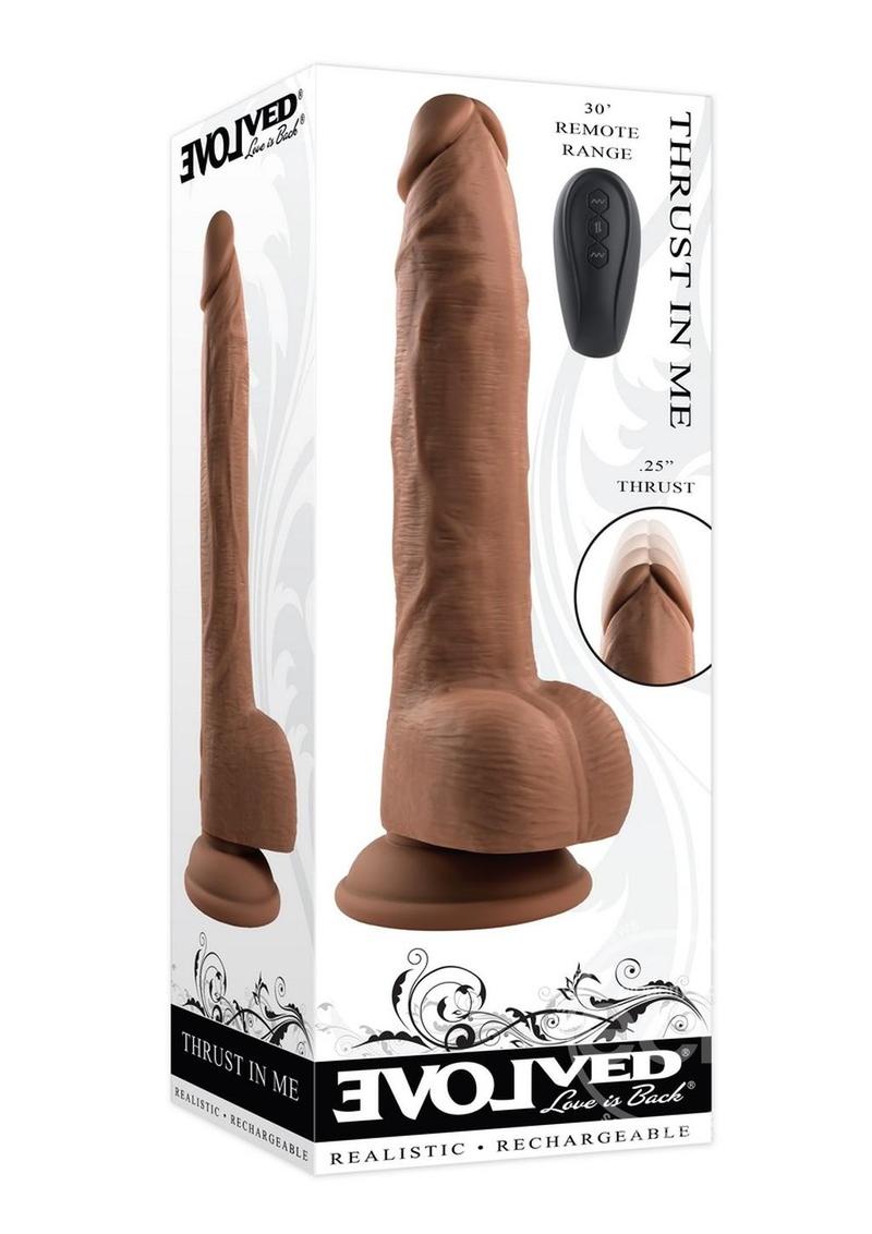 Thrust In Me Rechargeable Silicone Thrusting Vibrating Realistic Dong with Remote Control