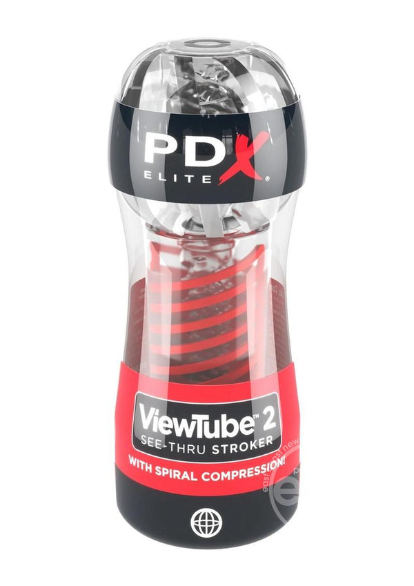 PDX Elite ViewTube 2 Rechargeable Stroker - Clear/Red