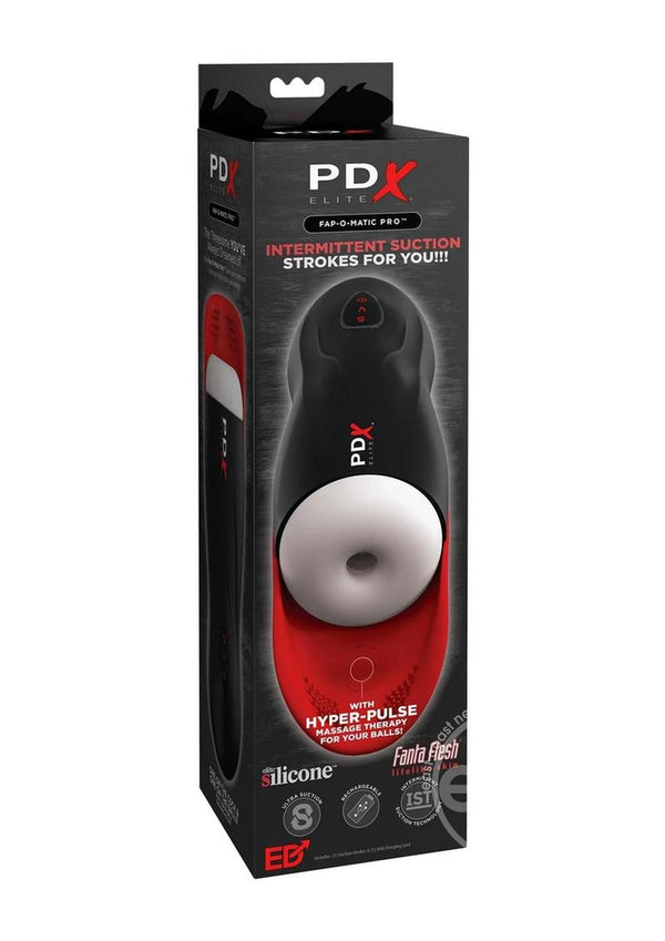 PDX Elite Fap-O-Matic Pro Rechargeable Masturbator - White/Black