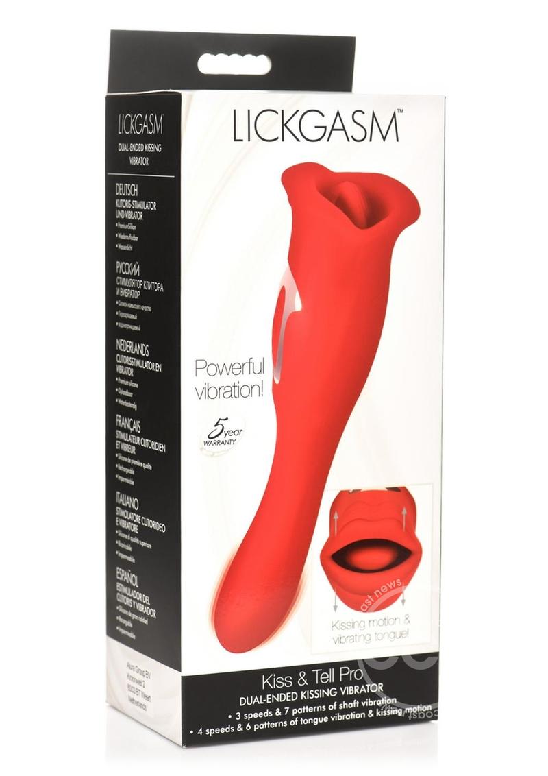 Lickgasm Kiss & Tell Pro Dual-Ended Kissing Rechargeable Silicone Vibrator - Red