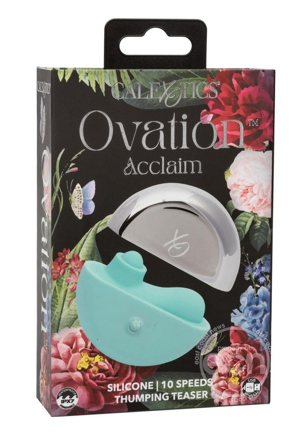 Ovation Acclaim Rechargeable Silicone Thumping Clitoral Stimulator - Blue