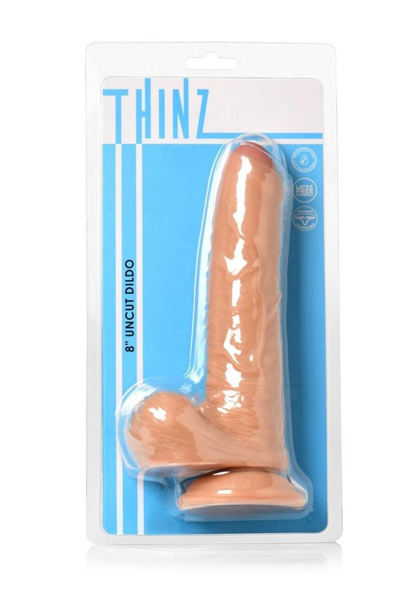 Thinz Uncut Dildo with Balls 8in - Vanilla