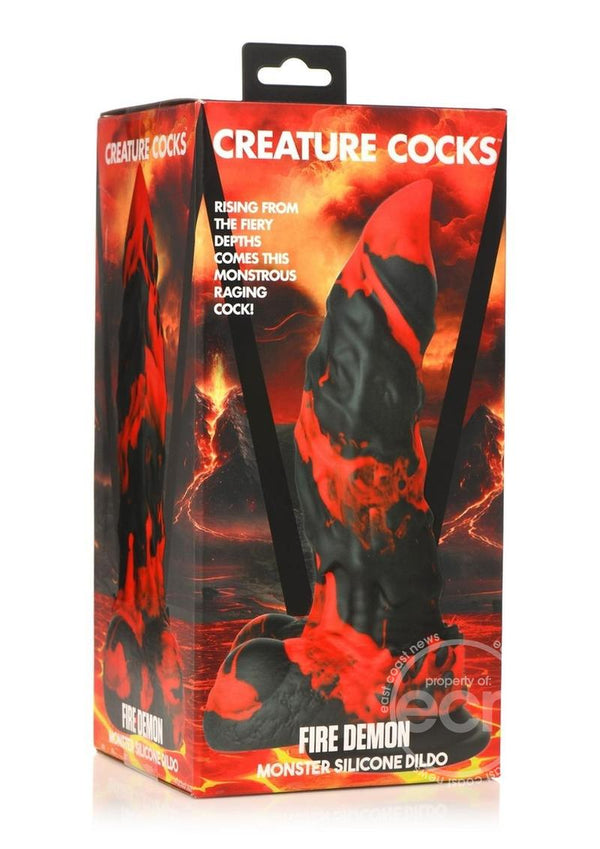 Creature Cocks Fire Demon Monster Silicone Dildo - Black/Red