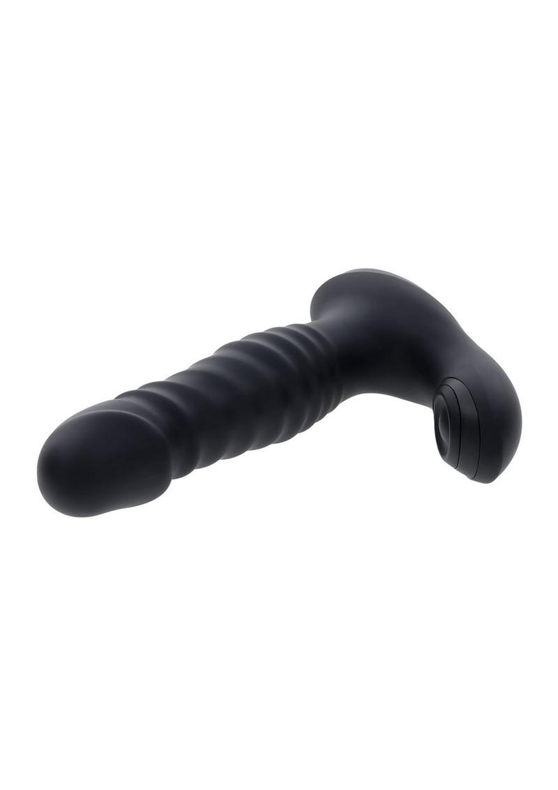 Zero Tolerance Striker Rechargeable Silicone Thrusting Anal Vibrator with Remote Control - Black