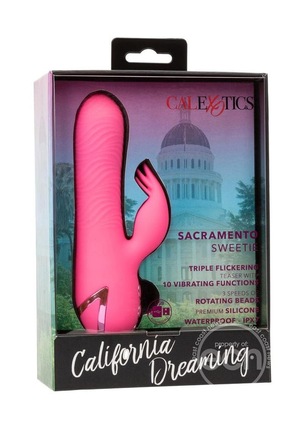 California Dreaming Sacramento Sweetie Rechargeable Silicone Dual Vibrator - Pink