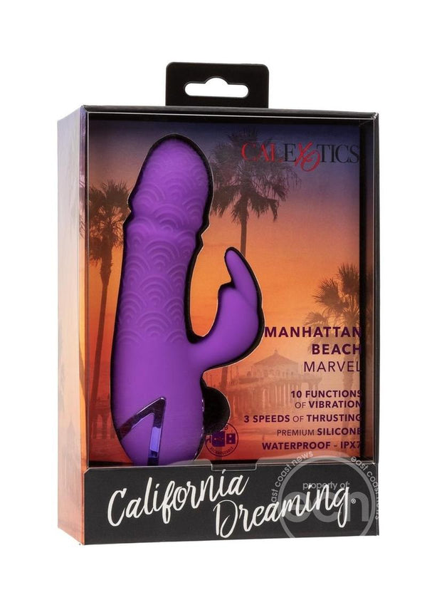 California Dreaming Manhattan Beach Marvel Rechargeable Silicone Dual Vibrator - Purple