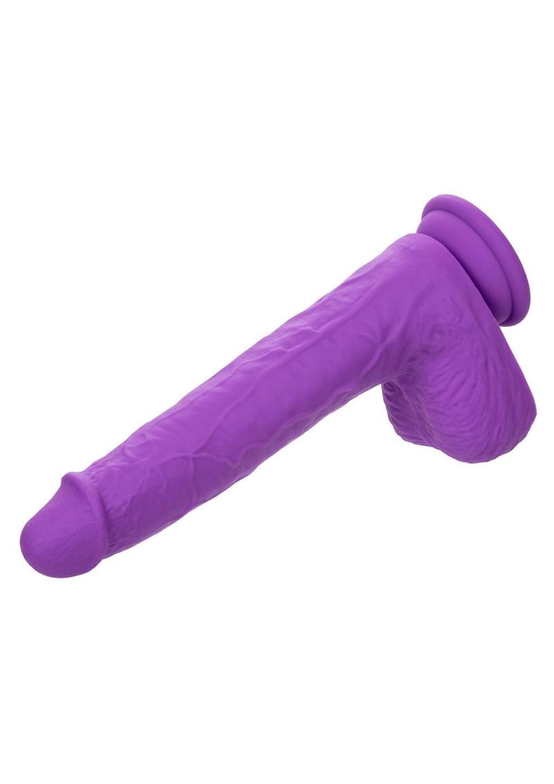 Gyrating & Thrusting Silicone Rechargeable Studs Dildo 7in - Purple