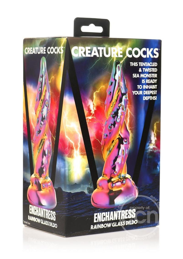 Creature Cocks Enchantress Rainbow Glass Dildo - Multicolor