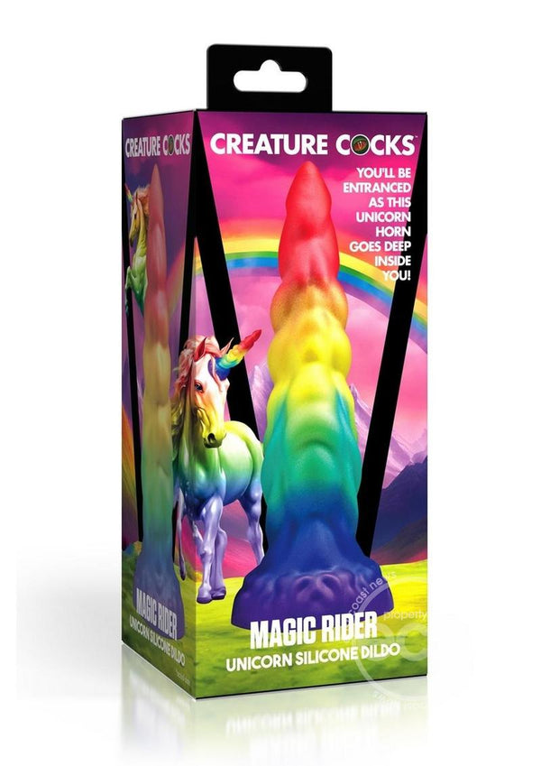 Creature Cocks Magic Rider Unicorn Silicone Dildo - Rainbow