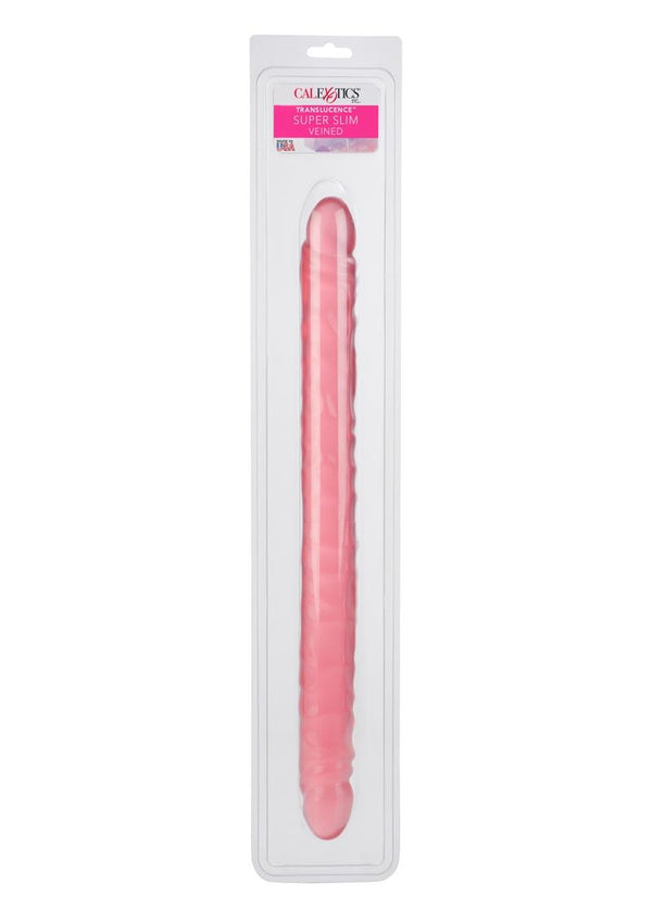 Translucence Viened Super Slim Dildo 17.5in - Pink