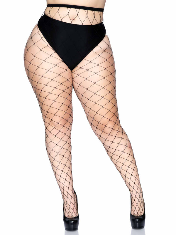 Plus Size Fence net pantyhose PLUS SI BLACK