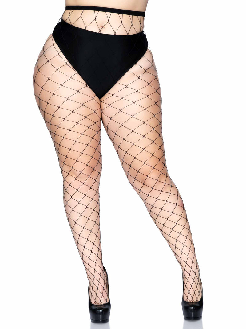 Plus Size Fence net pantyhose PLUS SI BLACK