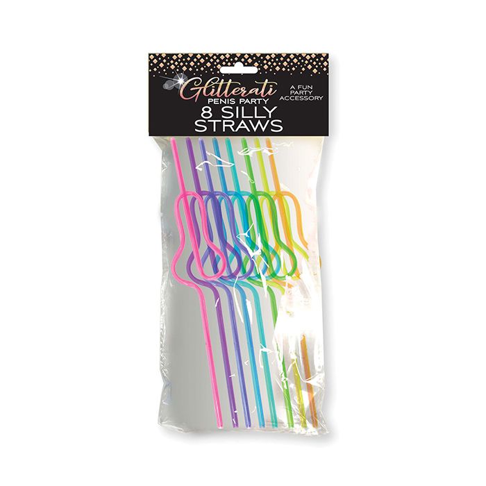 Glitterati Silly Penis Straws - Set of 8