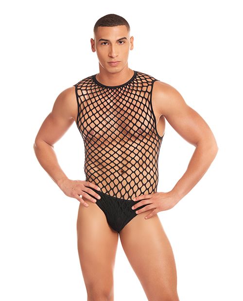 Rainbow Party Full Effect Large Mesh Unitard 2 pc Set w/Thong