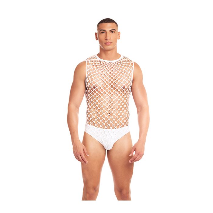 Rainbow Party Full Effect Large Mesh Unitard 2 pc Set w/Thong