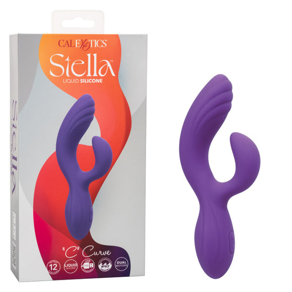 Stella Liquid Silicone C Curve Rechargeable G-Spot Vibrator - Purple