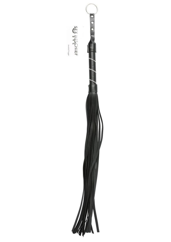 Sex & Mischief Jeweled Flogger - Black