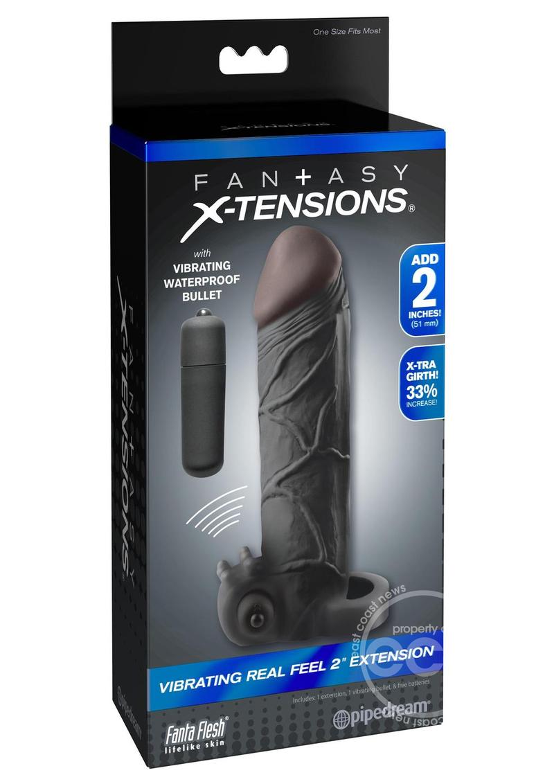 Fantasy X-Tensions Vibrating Real Feel 2in Extension Sleeve 6.5in