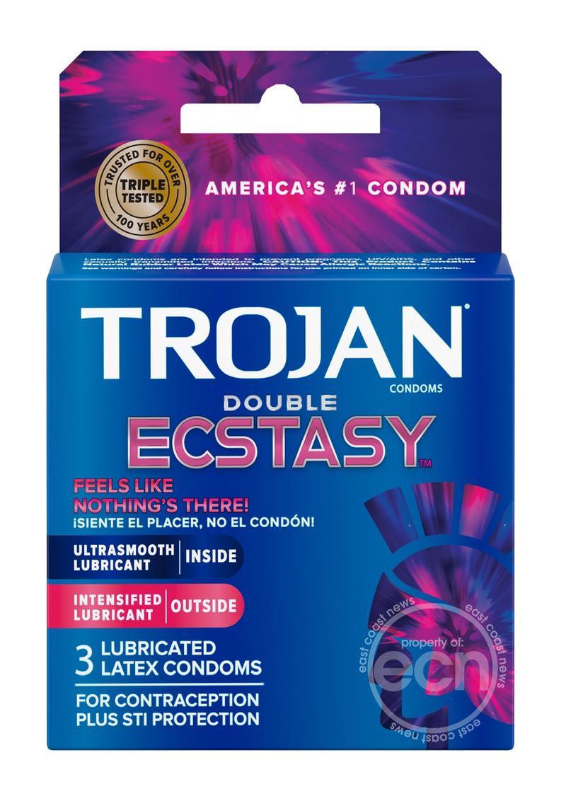 Trojan Double Ecstasy Condoms 3 Pack