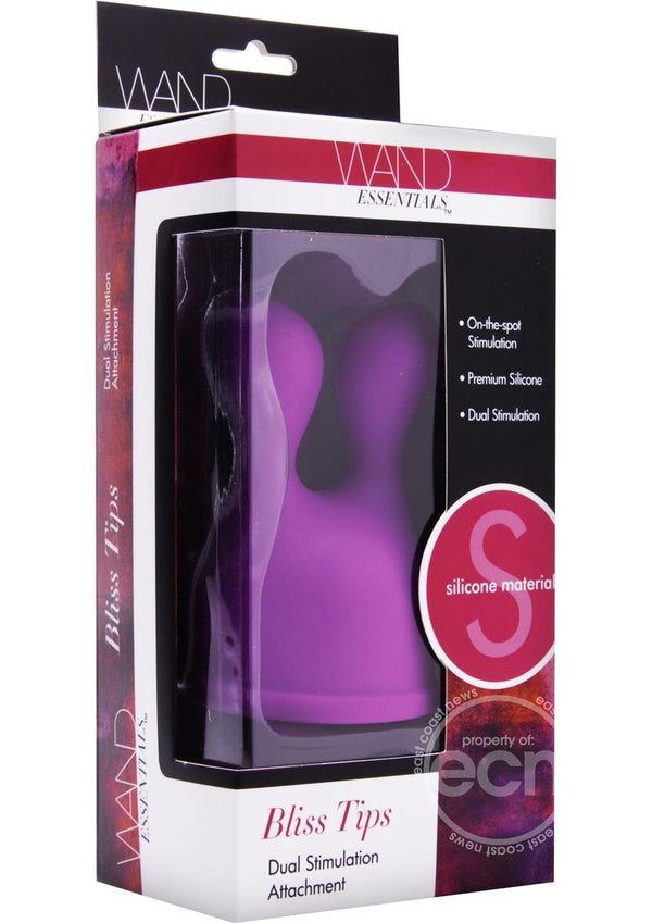 Wand Essentials Bliss Tips Dual Stimulation Silicone Attachment - Purple