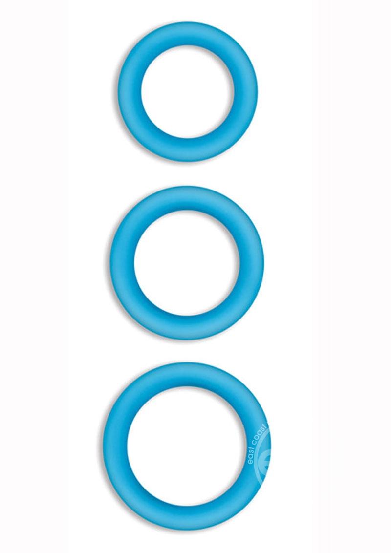 Firefly Halo Medium Silicone Cock Ring Glow In The Dark - Blue