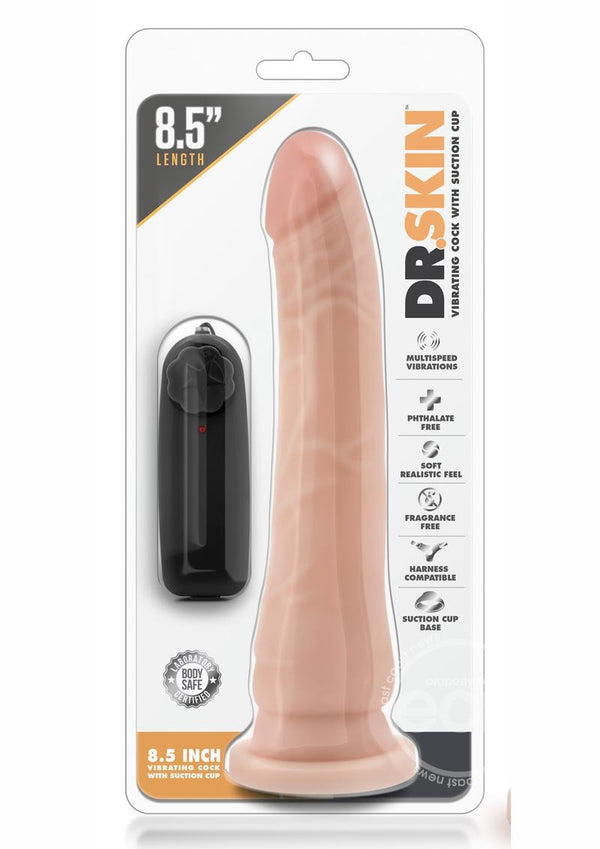 Dr. Skin Vibrating Dildo with Suction Cup 8.5in - Vanilla