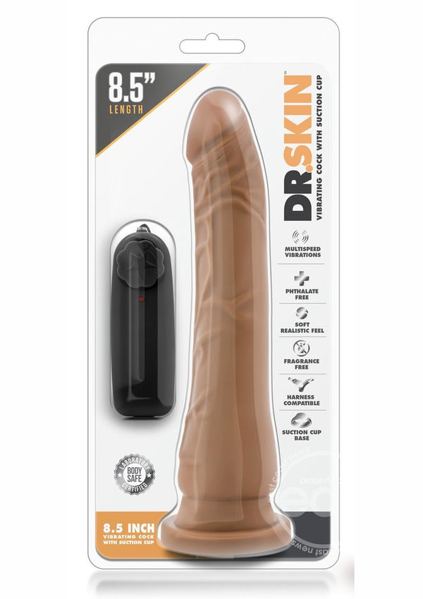 Dr. Skin Vibrating Cock with Suction Cup 8.5in - Caramel