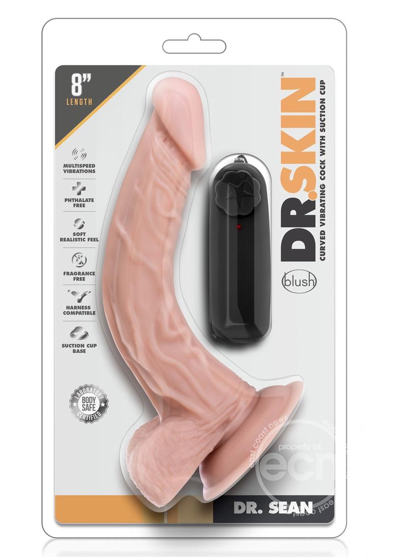 Dr. Skin Dr. Sean Vibrating Dildo with Remote Control 8in - Vanilla