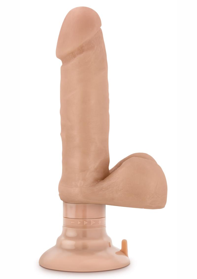 X5 Plus Stallion Vibrating Dildo with Balls 9.5in - Vanilla