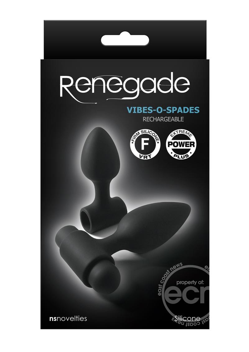 Renegade Rechargeable Silicone Vibes-O-Spades Anal Plug Kit (Set of 3) -