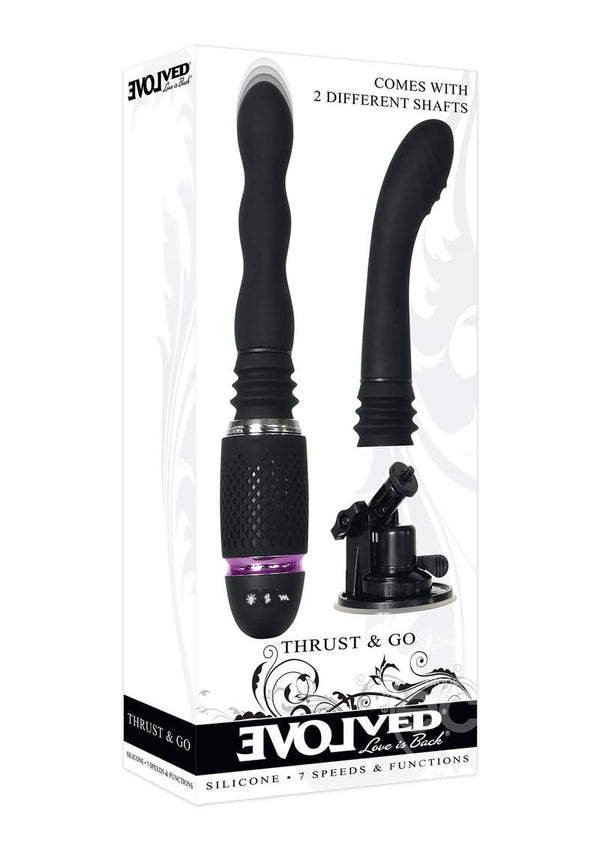 Thrust & Go Silicone Rechargeable Mini Vibrator - Black