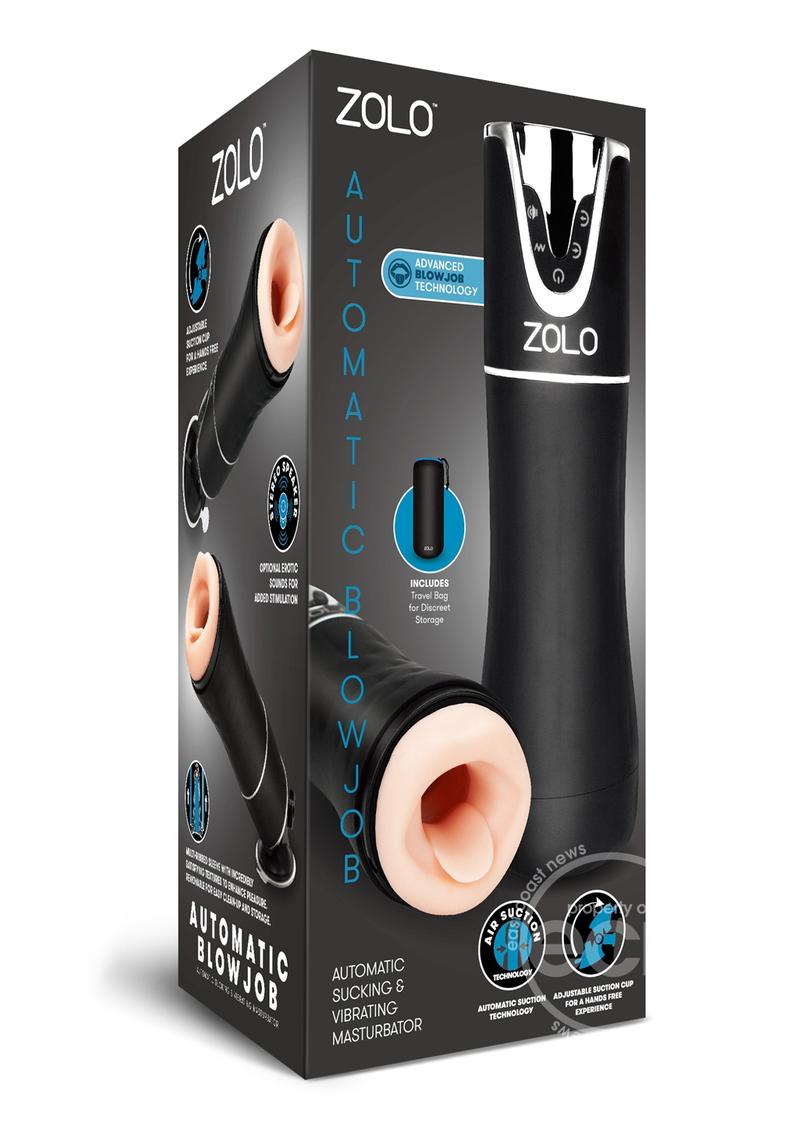 ZOLO Rechargeable Automatic Blowjob Vibrating Masturbator - Black