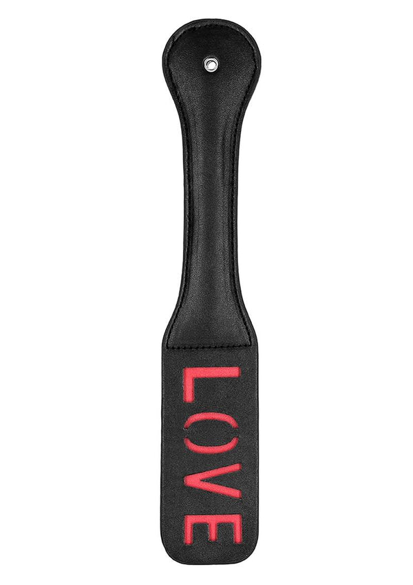 Ouch! Leather Paddle "Love" - Black