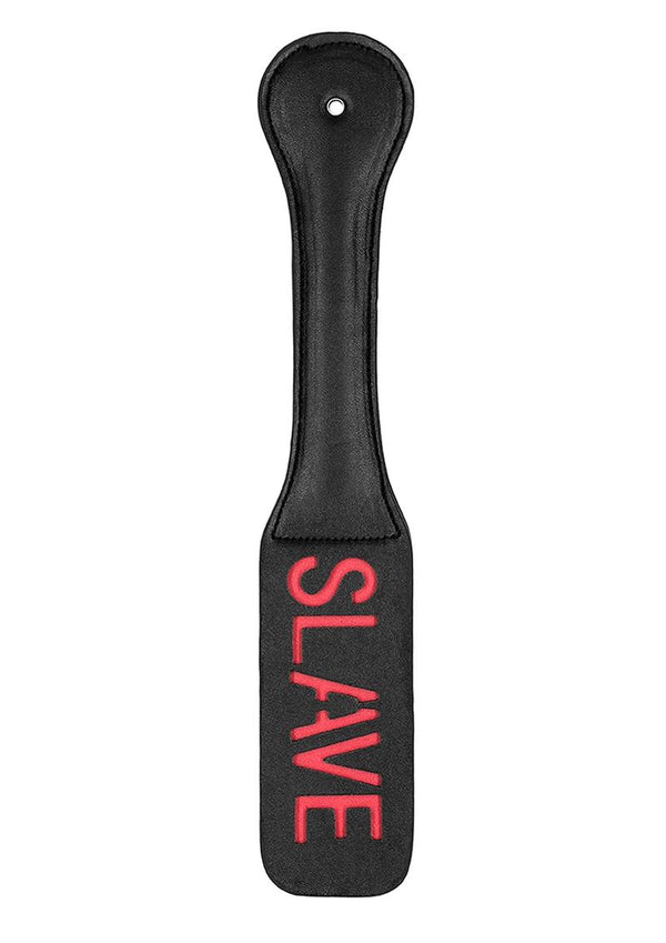 Ouch! Leather Paddle "Slave" - Black