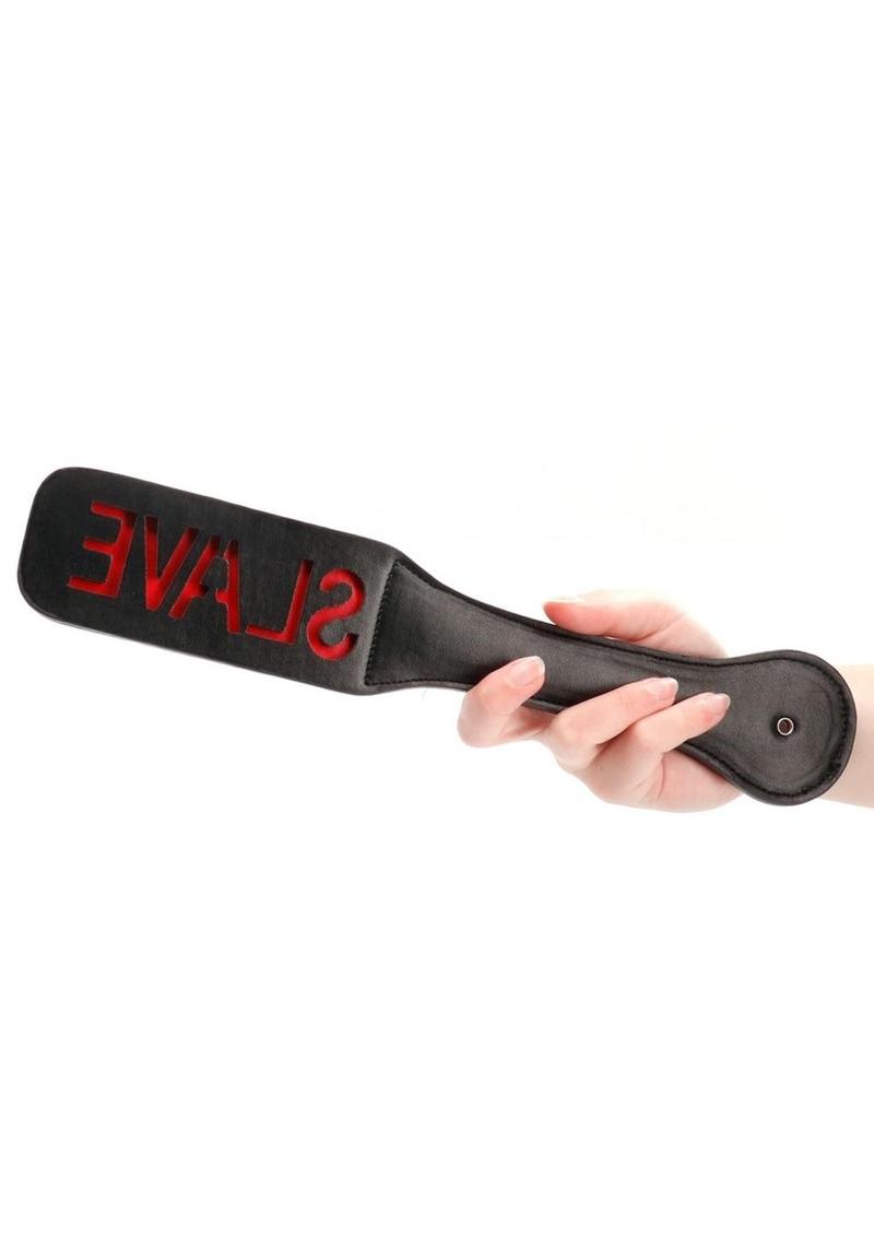 Ouch! Leather Paddle "Slave" - Black