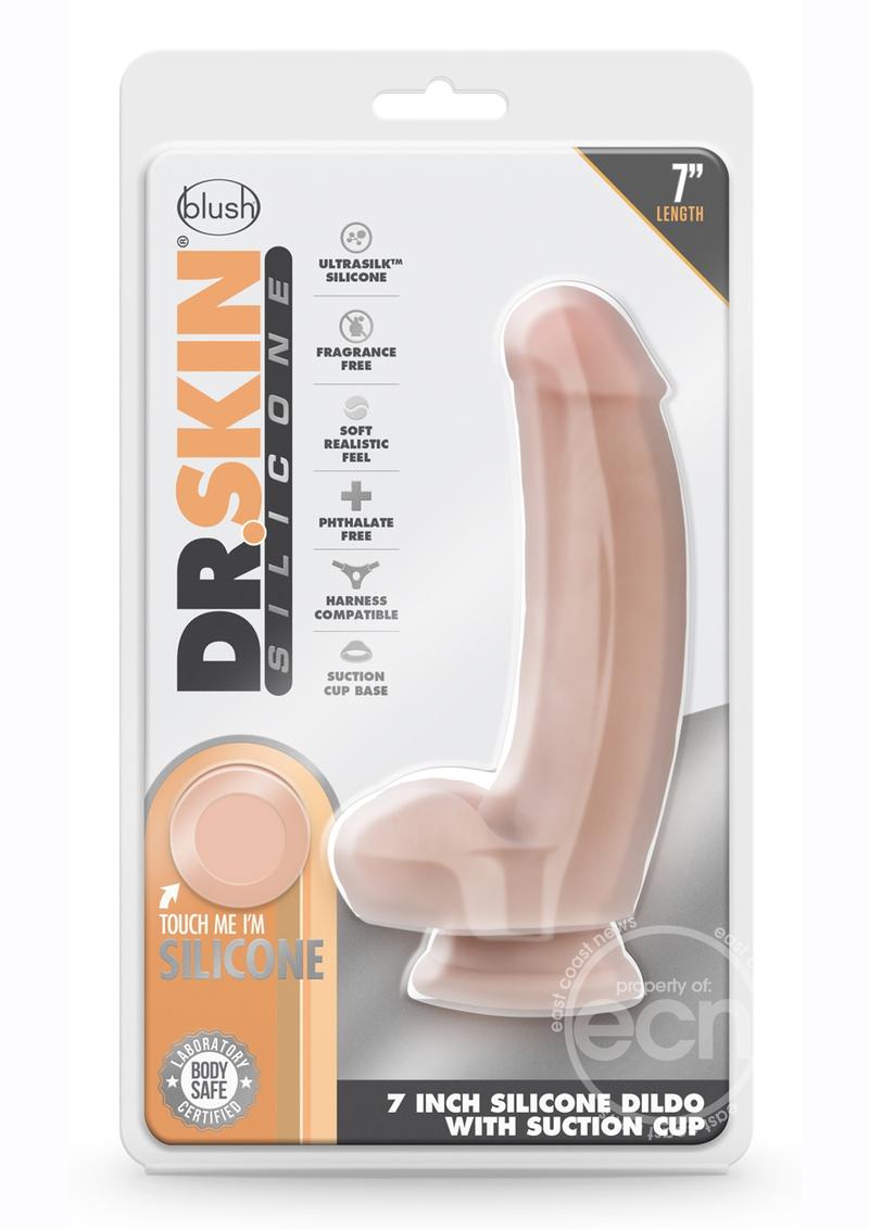 Dr. Skin Dr. Samuel Silicone Dildo with Balls and Suction Cup 7in